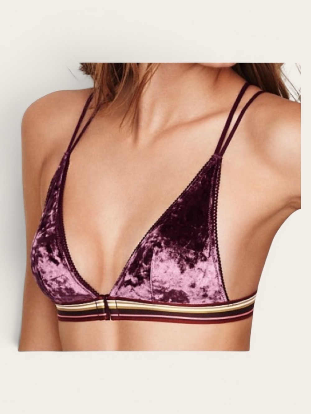Victoria's Secret Velvet Double-Strap Bralette in Plum